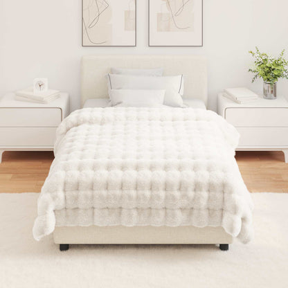 Coperta in Pelliccia di Coniglio Finta 4 pcs Bianco