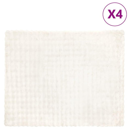 Coperta in Pelliccia di Coniglio Finta 4 pcs Bianco