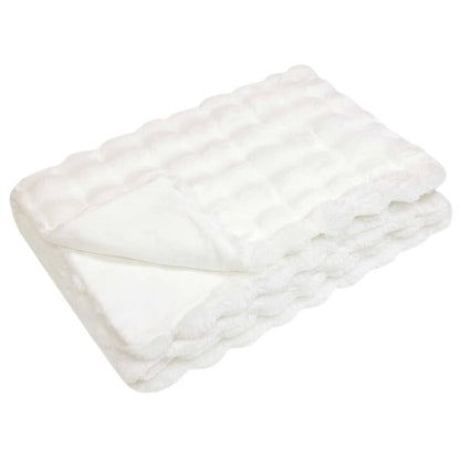 Coperta in Pelliccia di Coniglio Finta 4 pcs Bianco
