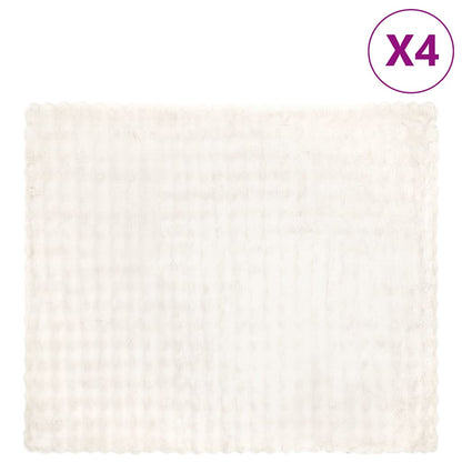 Coperta in Pelliccia di Coniglio Finta 4 pcs Bianco