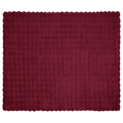 Coperta in Pelliccia di Coniglio Finta Rosso Bordeaux
