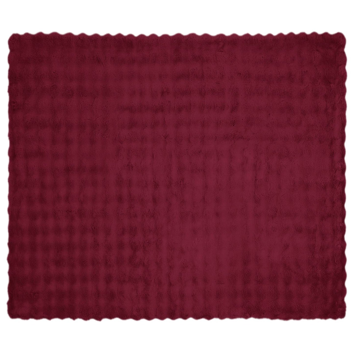 Coperta in Pelliccia di Coniglio Finta Rosso Bordeaux