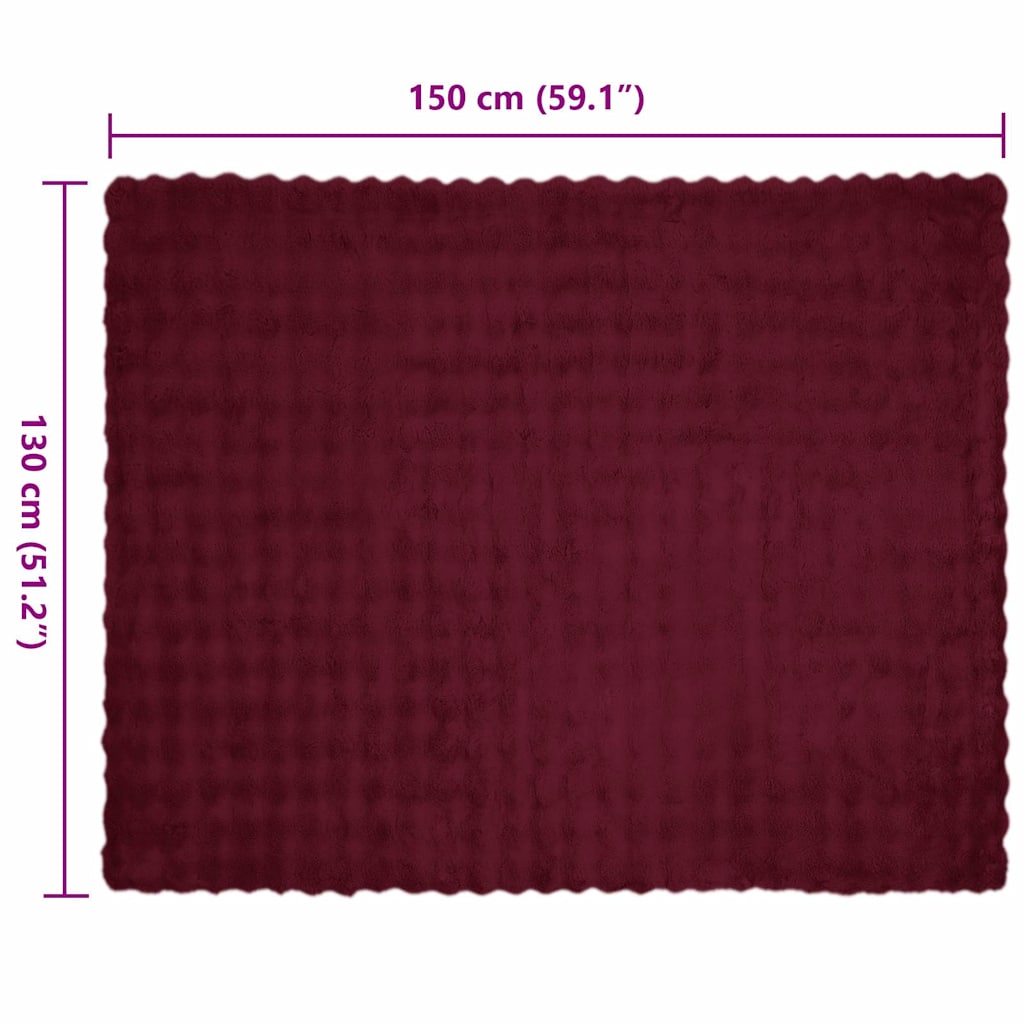 Coperta in Pelliccia di Coniglio Finta 4 pcs Rosso Bordeaux