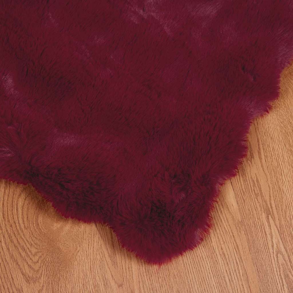 Coperta in Pelliccia di Coniglio Finta 4 pcs Rosso Bordeaux