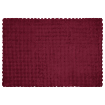 Coperta in Pelliccia di Coniglio Finta 4 pcs Rosso Bordeaux