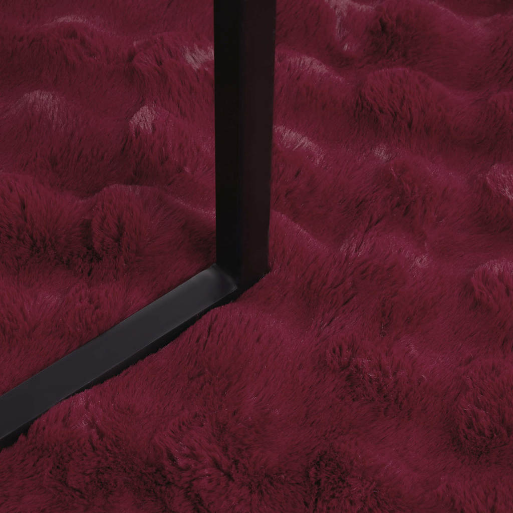 Coperta in Pelliccia di Coniglio Finta 4 pcs Rosso Bordeaux