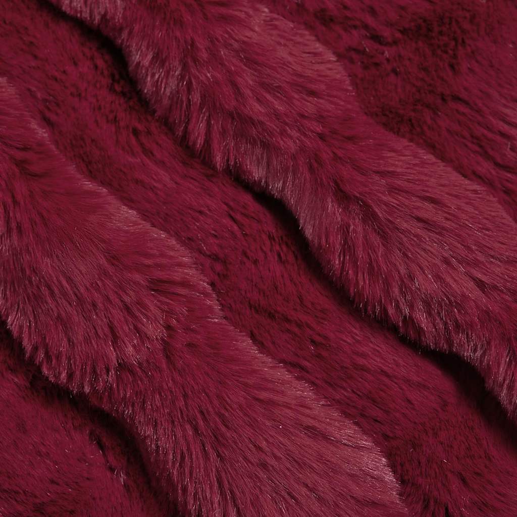 Coperta in Pelliccia di Coniglio Finta 4 pcs Rosso Bordeaux