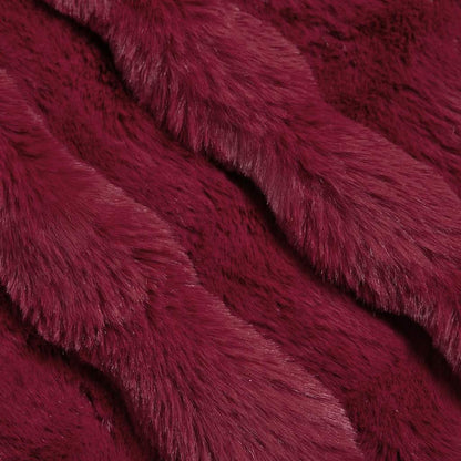 Coperta in Pelliccia di Coniglio Finta 4 pcs Rosso Bordeaux