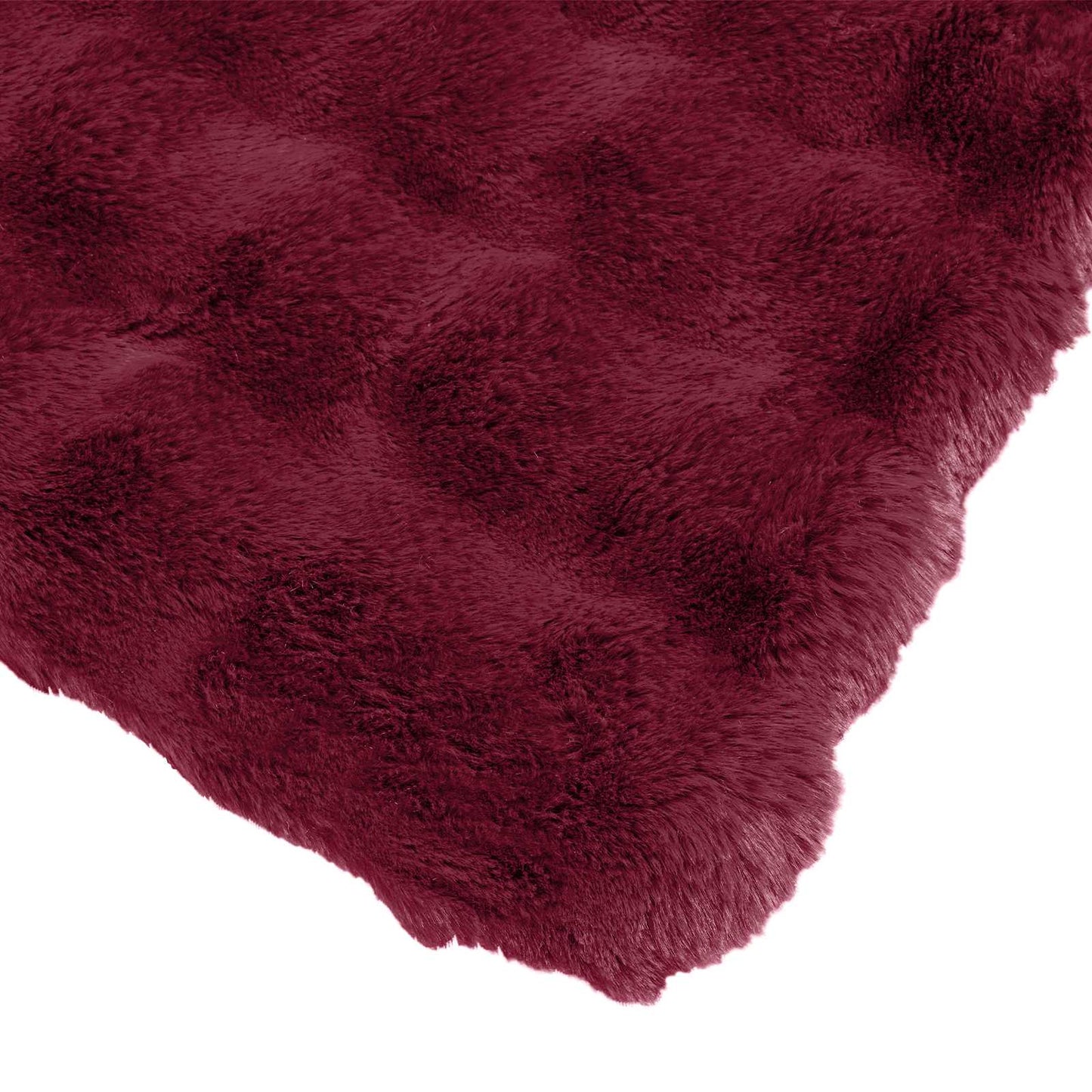 Coperta in Pelliccia di Coniglio Finta 4 pcs Rosso Bordeaux