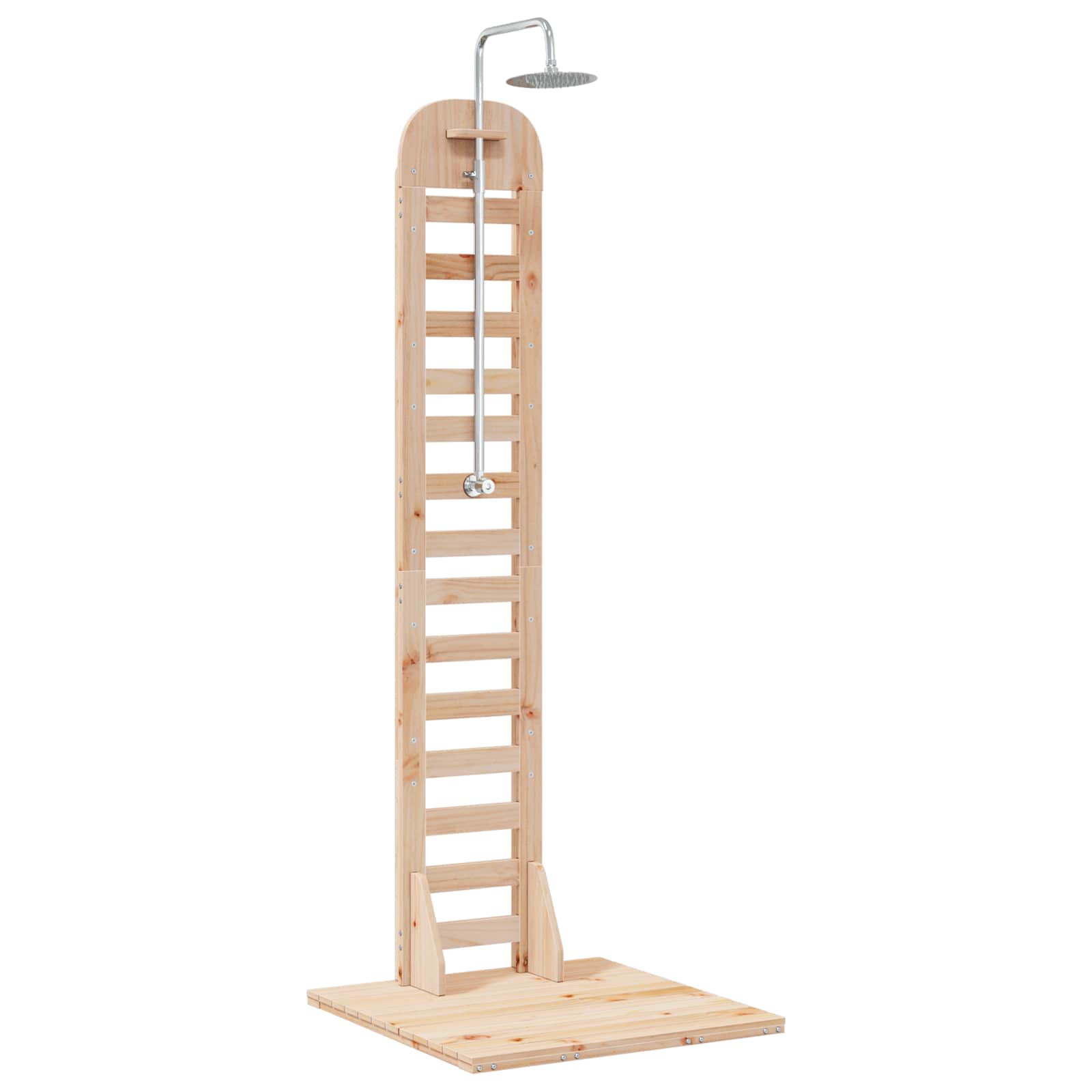 Doccia da esterno 223 cm Legno massello di pino e acciaio inox | homemem39