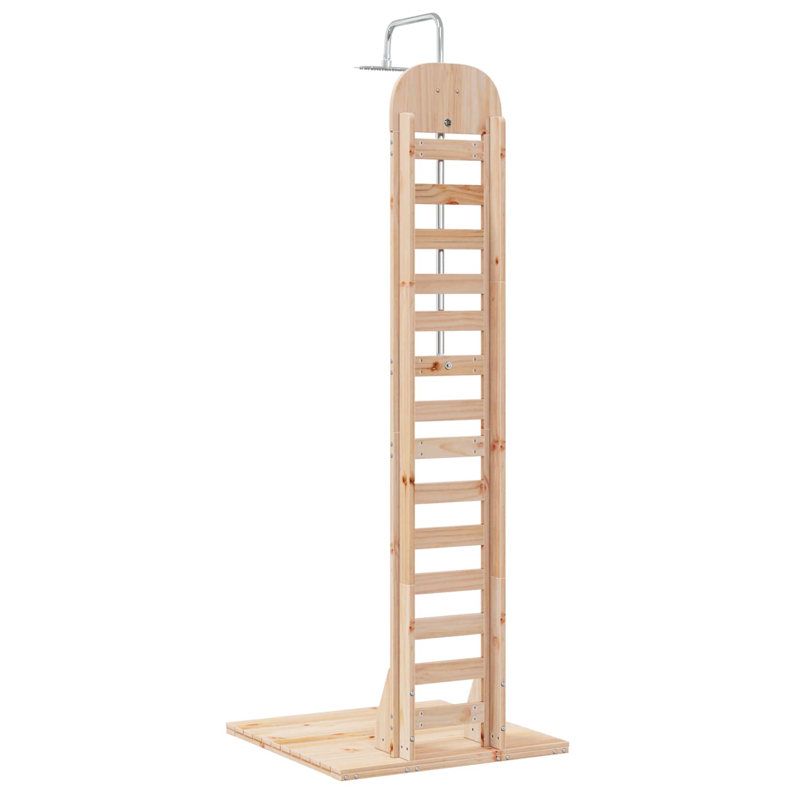 Doccia da esterno 223 cm Legno massello di pino e acciaio inox | homemem39