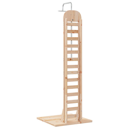 Doccia da esterno 223 cm Legno massello di pino e acciaio inox | homemem39