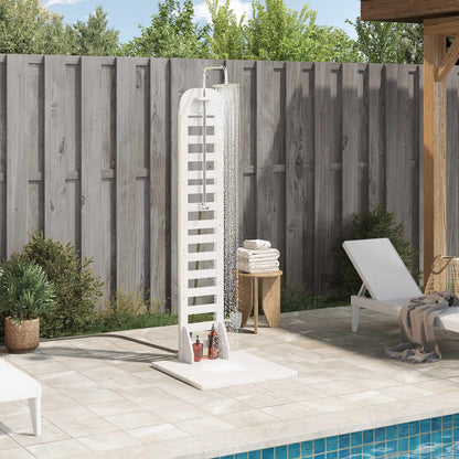 Doccia da esterno 223 cm Legno massello di pino e acciaio inox | homemem39