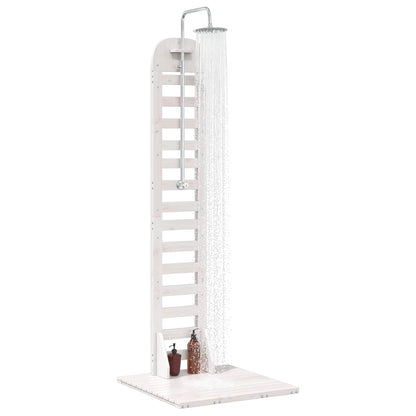 Doccia da esterno 223 cm Legno massello di pino e acciaio inox | homemem39