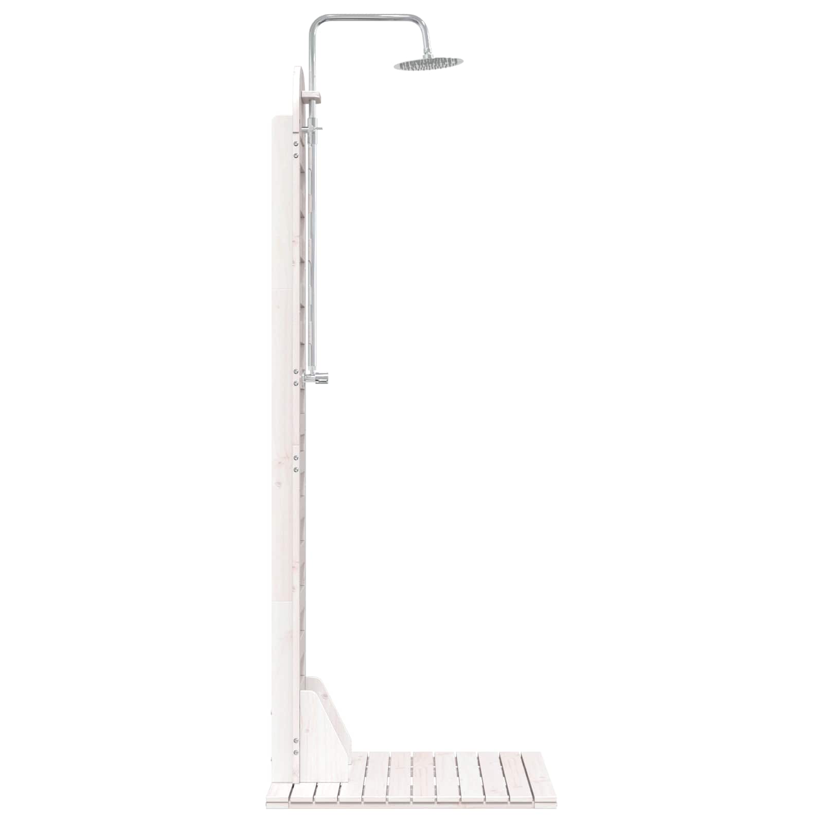 Doccia da esterno 223 cm Legno massello di pino e acciaio inox | homemem39