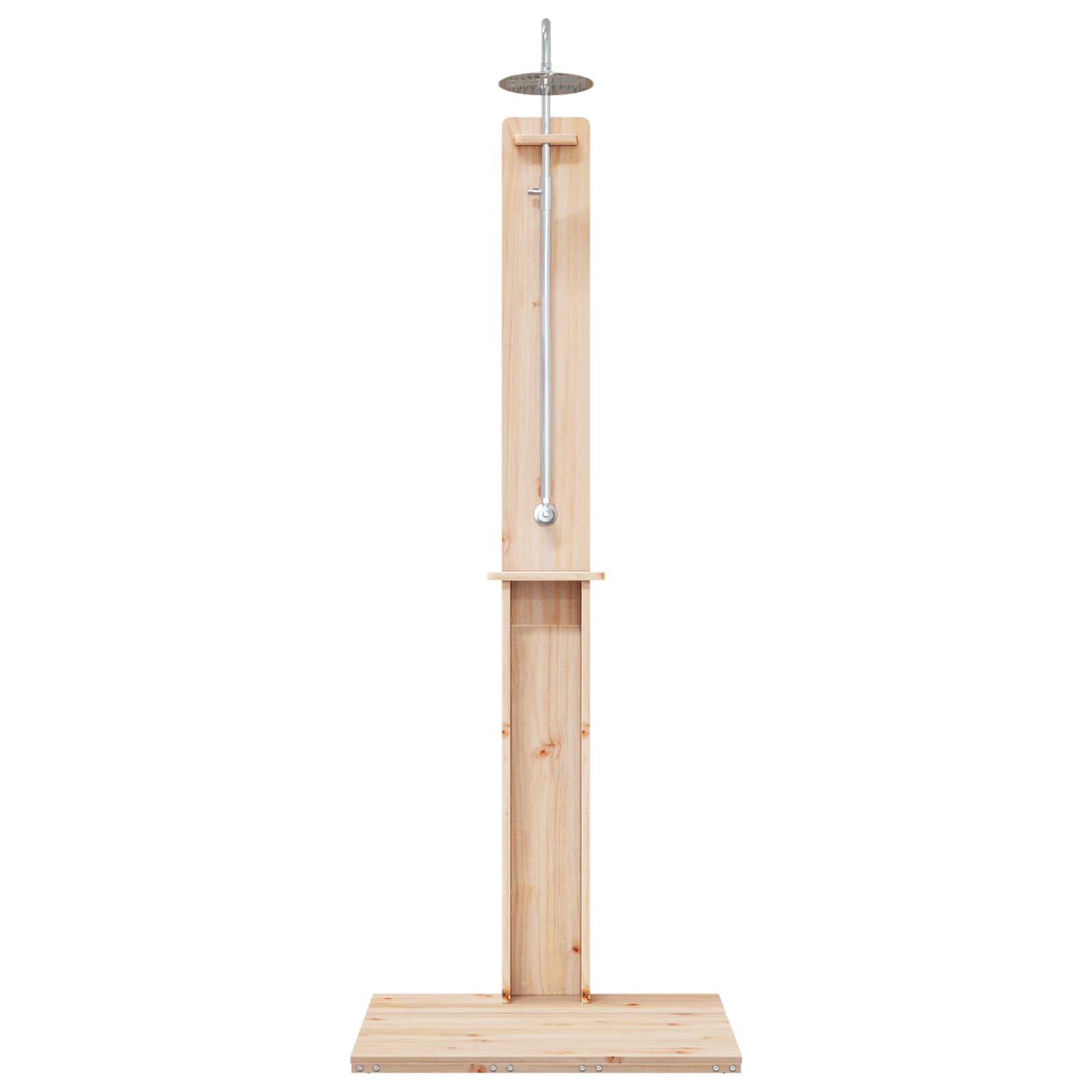 Doccia da esterno 206 cm Legno massello di pino e acciaio inox | homemem39
