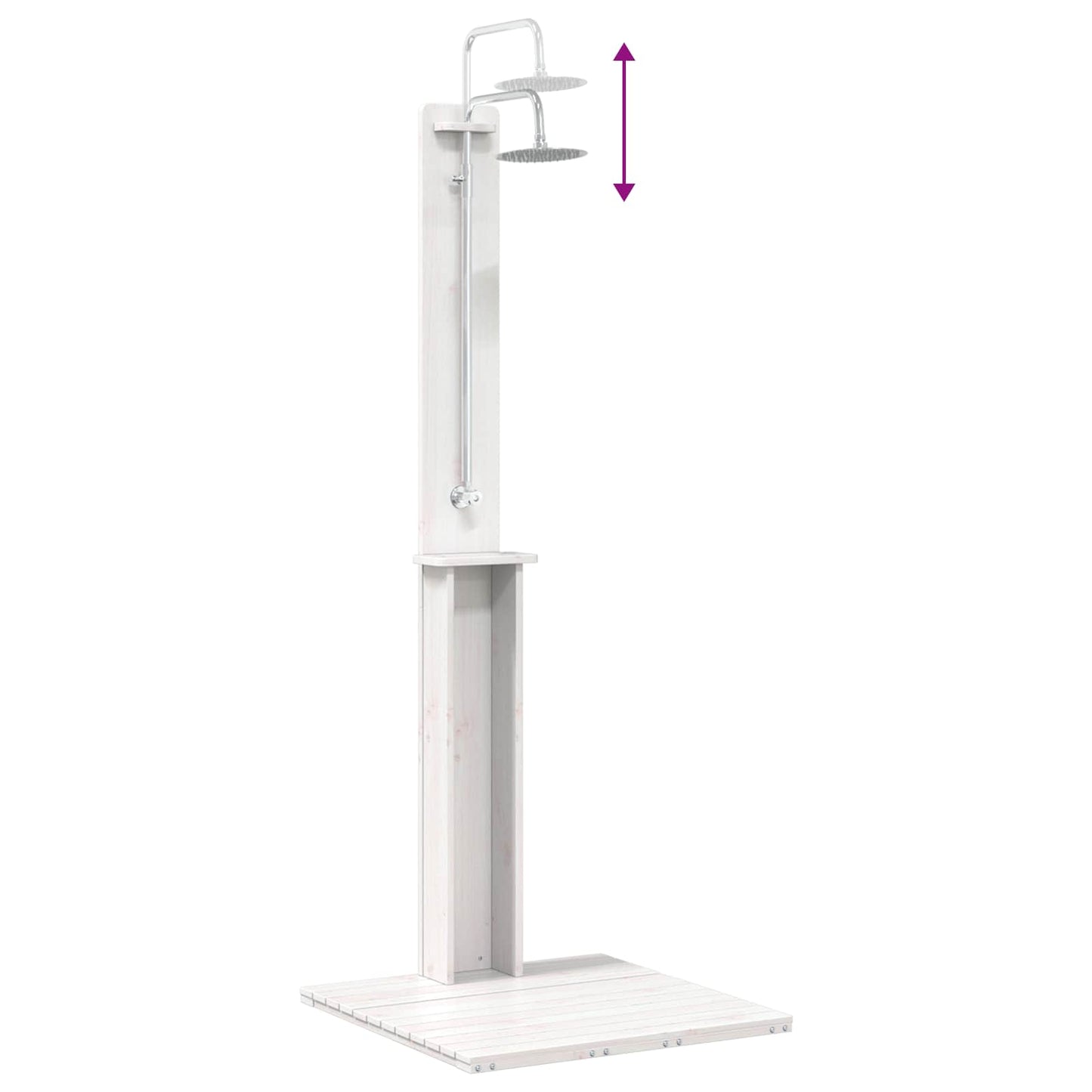 Doccia da esterno 206 cm Legno massello di pino e acciaio inox | homemem39