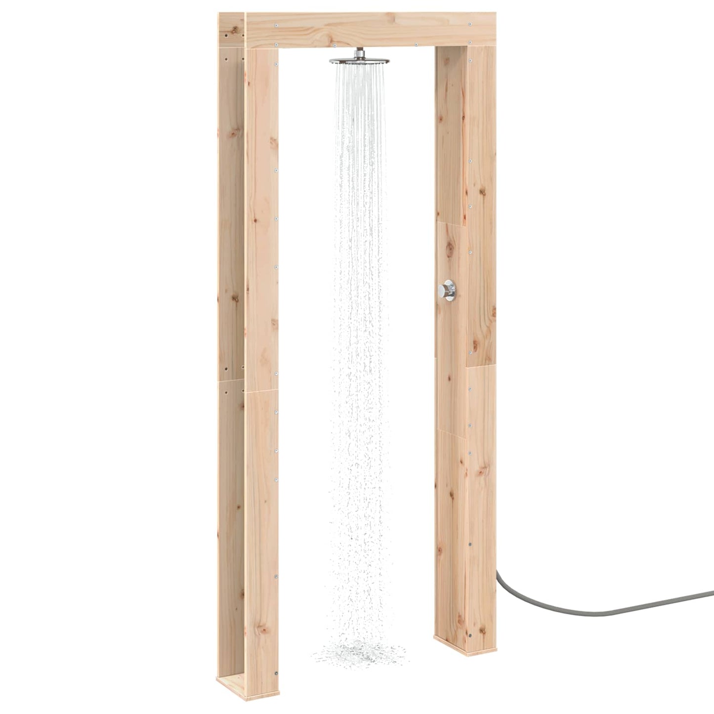 Doccia da esterno 226 cm Legno massello di pino e acciaio inox | homemem39