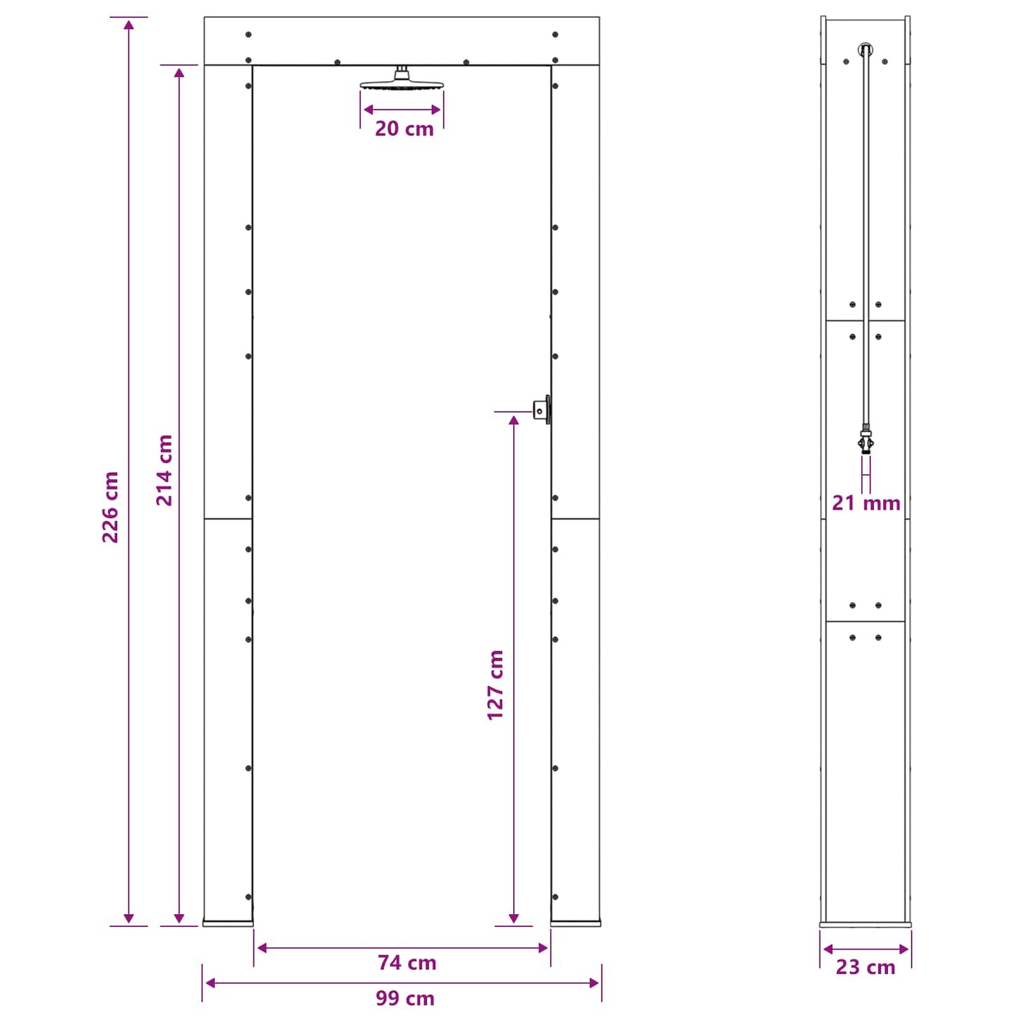 Doccia da esterno 226 cm Naturale | homemem39