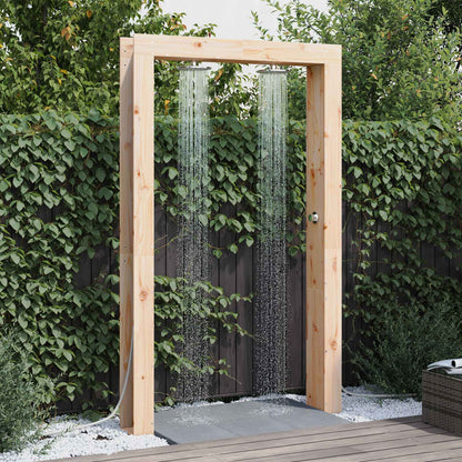 Doccia da esterno 226 cm Legno massello di pino e acciaio inox | homemem39