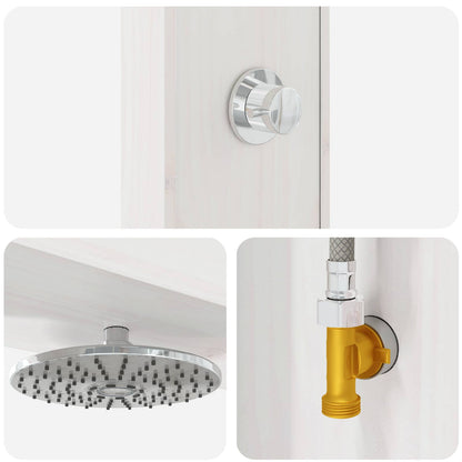 Doccia da esterno 226 cm Legno massello di pino e acciaio inox | homemem39
