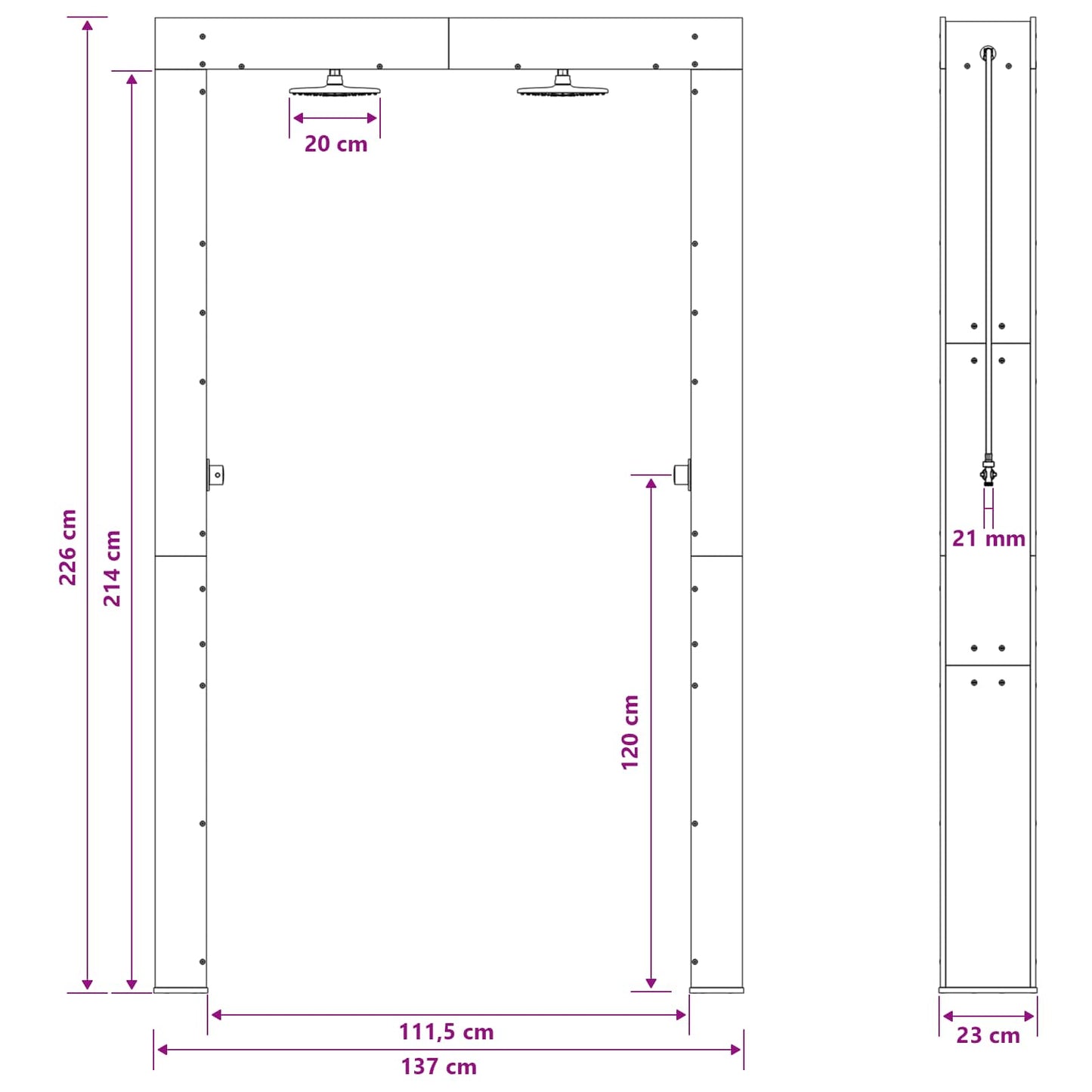 Doccia da esterno 226 cm Naturale | homemem39