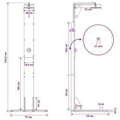Doccia da esterno 214,5 cm Bianco | homemem39