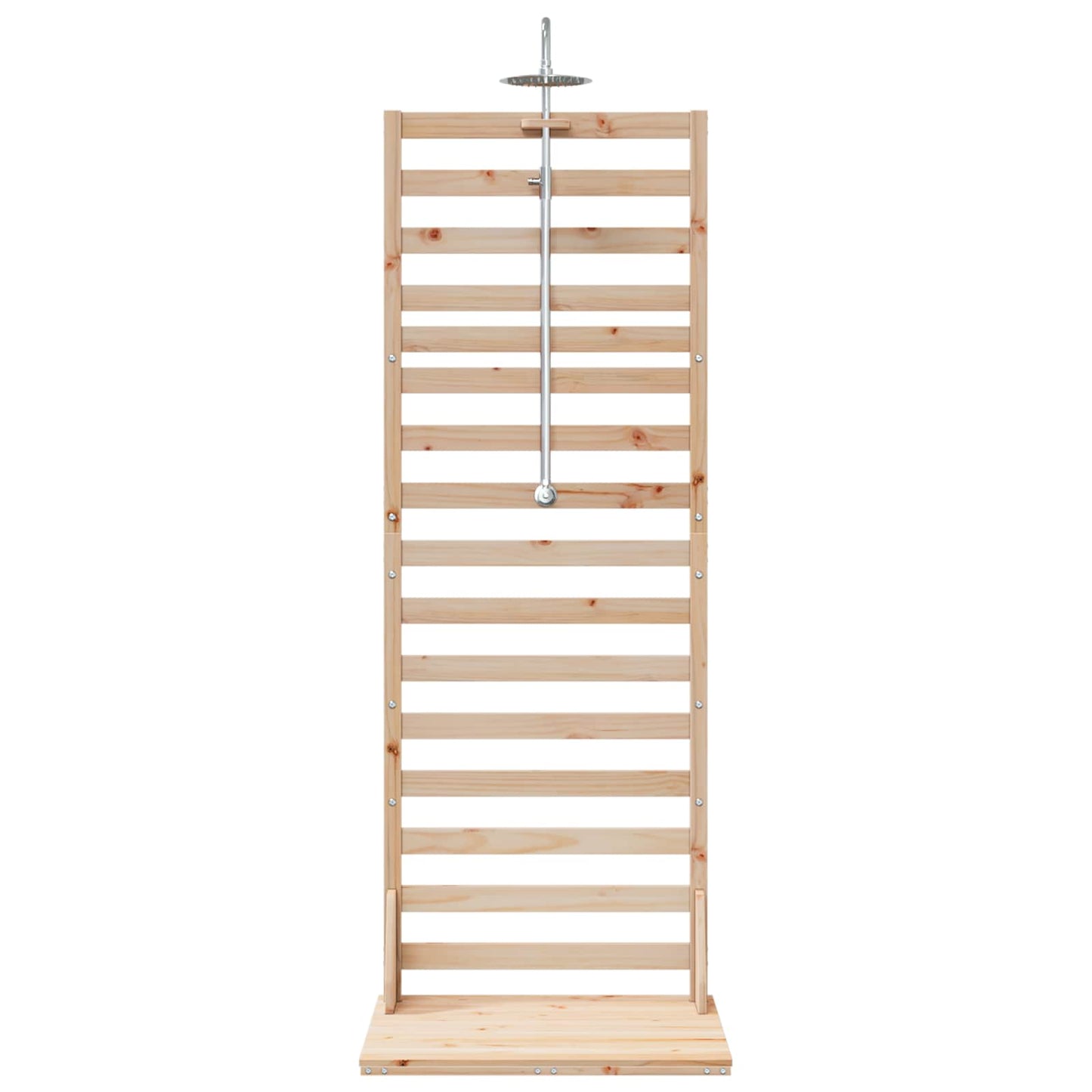 Doccia da esterno 225 cm Legno massello di pino e acciaio inox | homemem39
