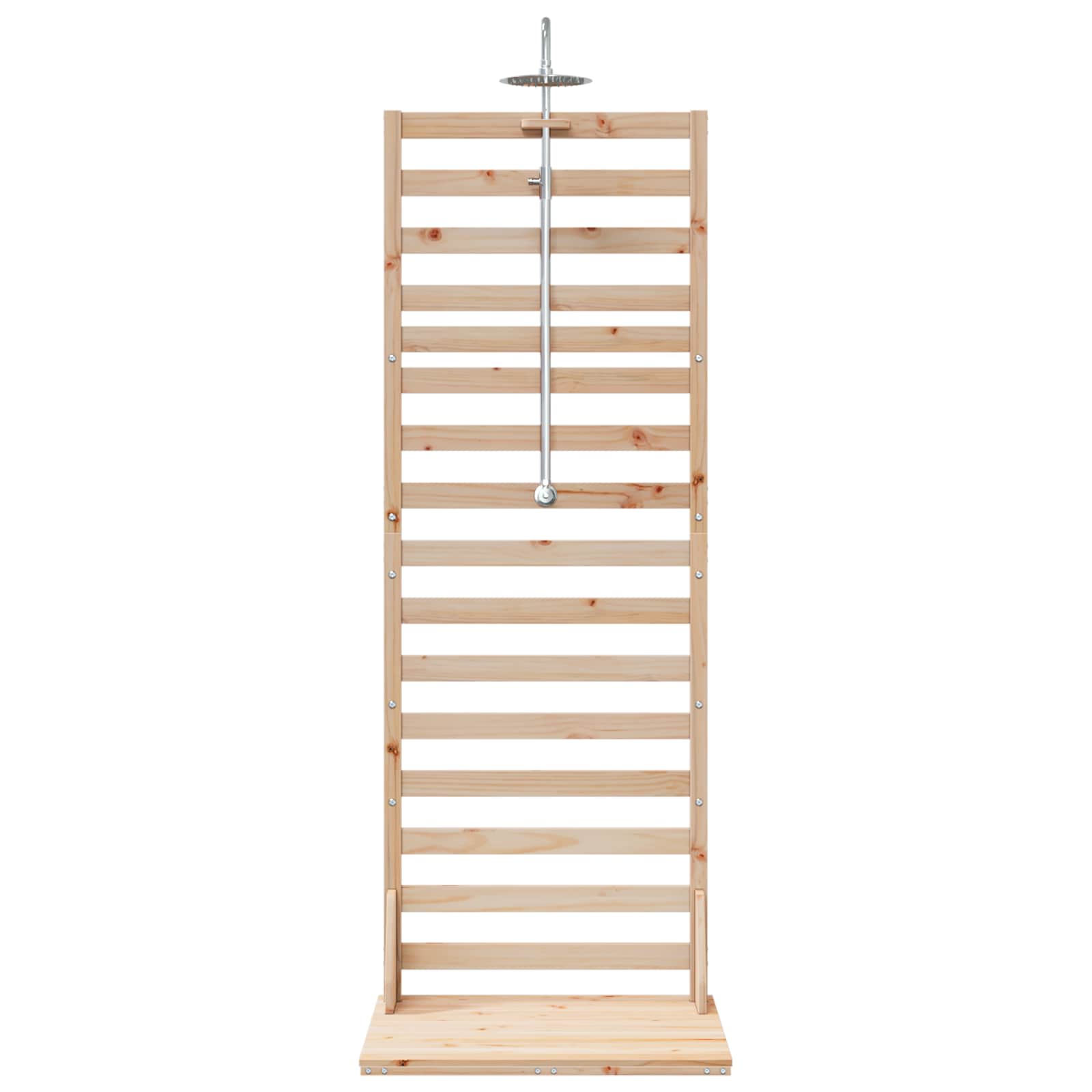 Doccia da esterno 225 cm Legno massello di pino e acciaio inox | homemem39