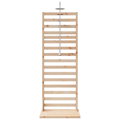 Doccia da esterno 225 cm Legno massello di pino e acciaio inox | homemem39