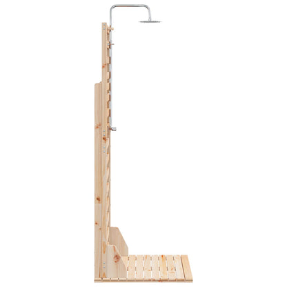 Doccia da esterno 225 cm Legno massello di pino e acciaio inox | homemem39