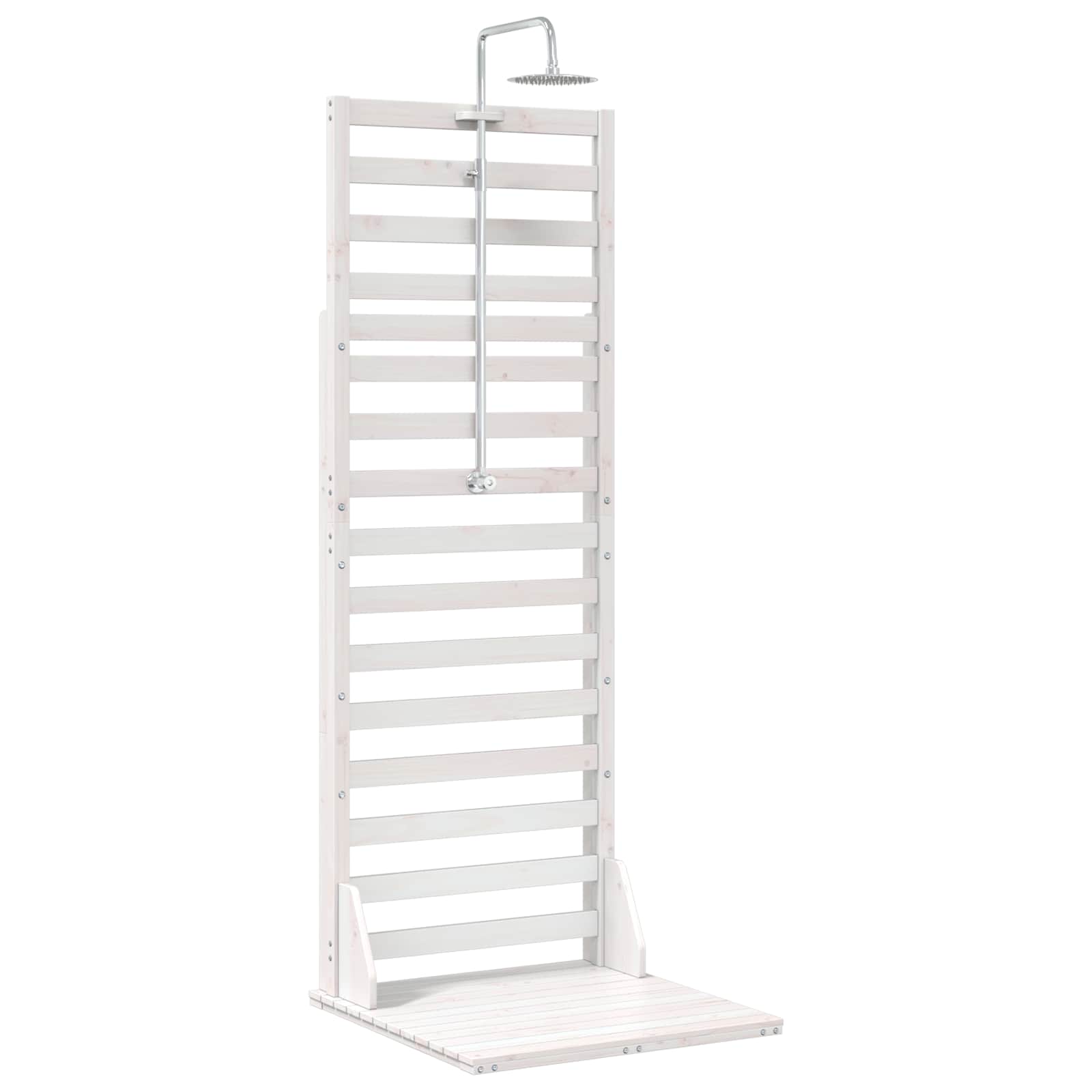 Doccia da esterno 225 cm Legno massello di pino e acciaio inox | homemem39