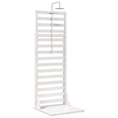 Doccia da esterno 225 cm Legno massello di pino e acciaio inox | homemem39