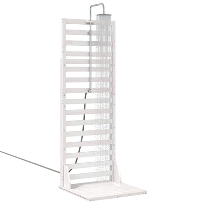 Doccia da esterno 225 cm Legno massello di pino e acciaio inox | homemem39
