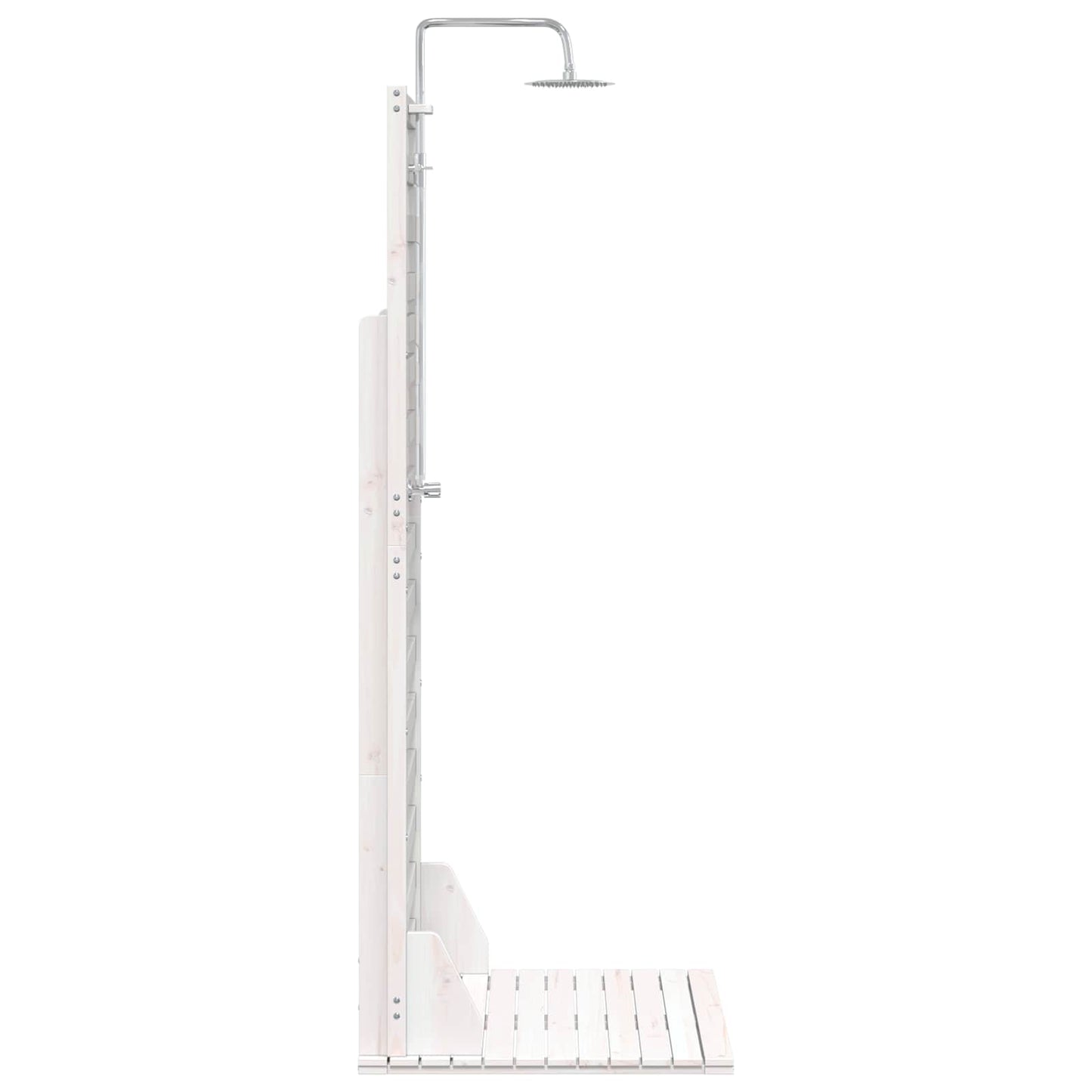 Doccia da esterno 225 cm Legno massello di pino e acciaio inox | homemem39
