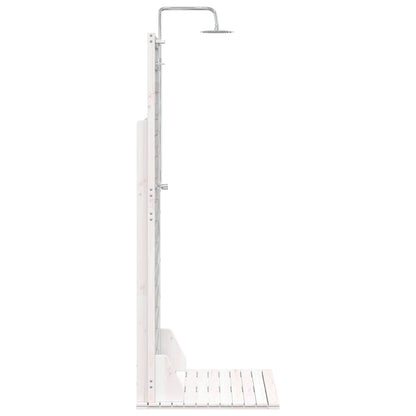Doccia da esterno 225 cm Legno massello di pino e acciaio inox | homemem39