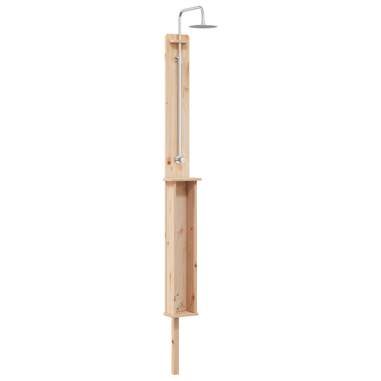 Doccia da esterno 246 cm Legno massello di pino e acciaio inox | homemem39