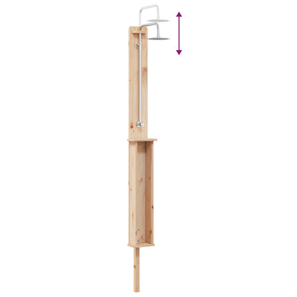 Doccia da esterno 246 cm Legno massello di pino e acciaio inox | homemem39