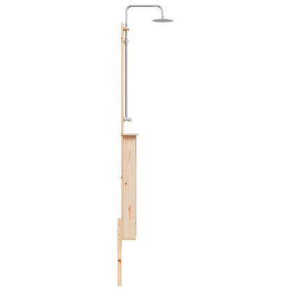 Doccia da esterno 246 cm Legno massello di pino e acciaio inox | homemem39