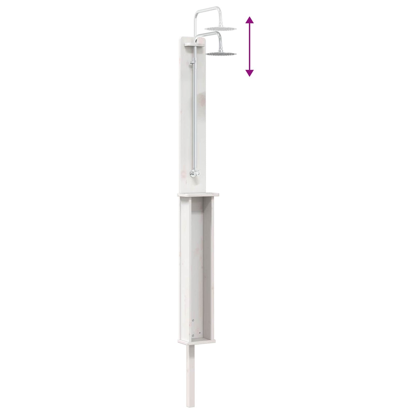 Doccia da esterno 246 cm Legno massello di pino e acciaio inox | homemem39