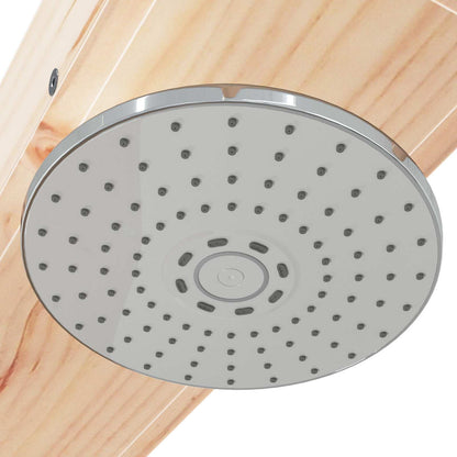 Doccia da esterno 210 cm Legno massello di pino e acciaio inox | homemem39