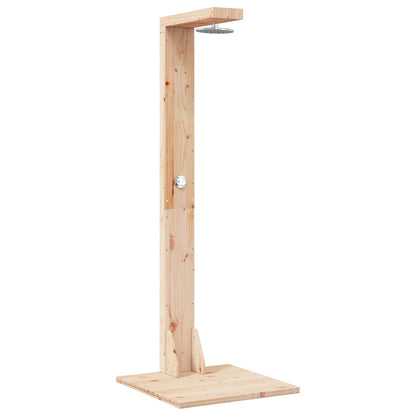Doccia da esterno 210 cm Legno massello di pino e acciaio inox | homemem39