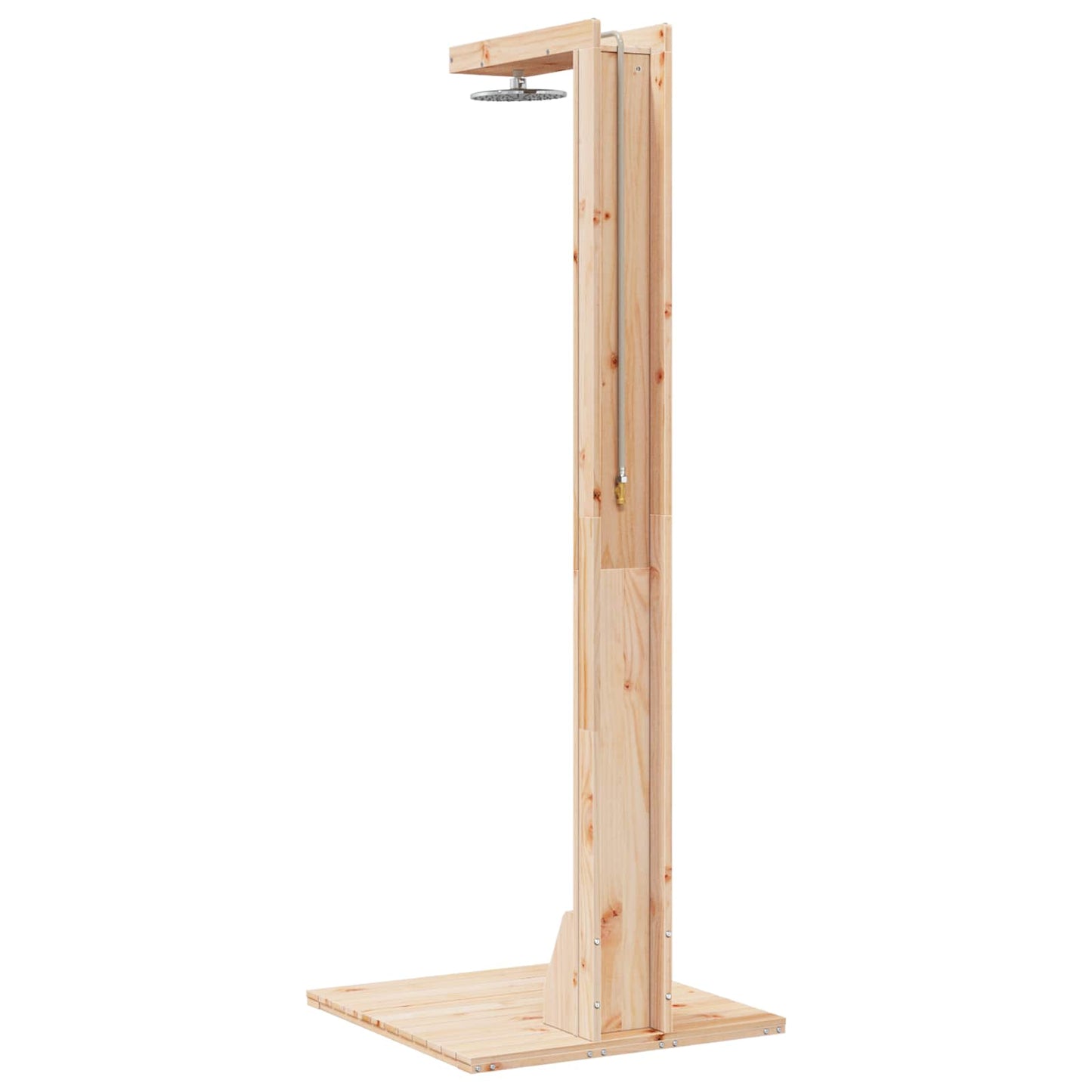 Doccia da esterno 210 cm Legno massello di pino e acciaio inox | homemem39