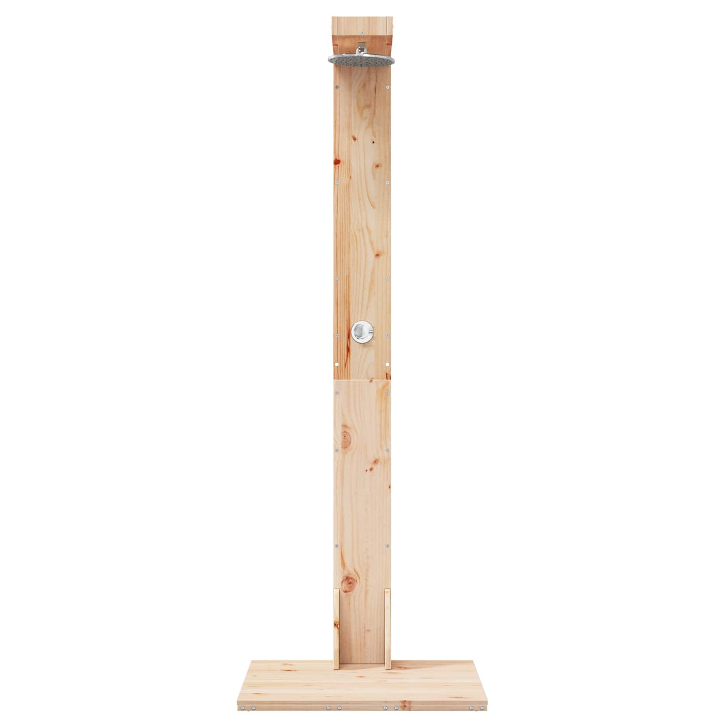 Doccia da esterno 210 cm Legno massello di pino e acciaio inox | homemem39