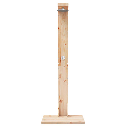 Doccia da esterno 210 cm Legno massello di pino e acciaio inox | homemem39