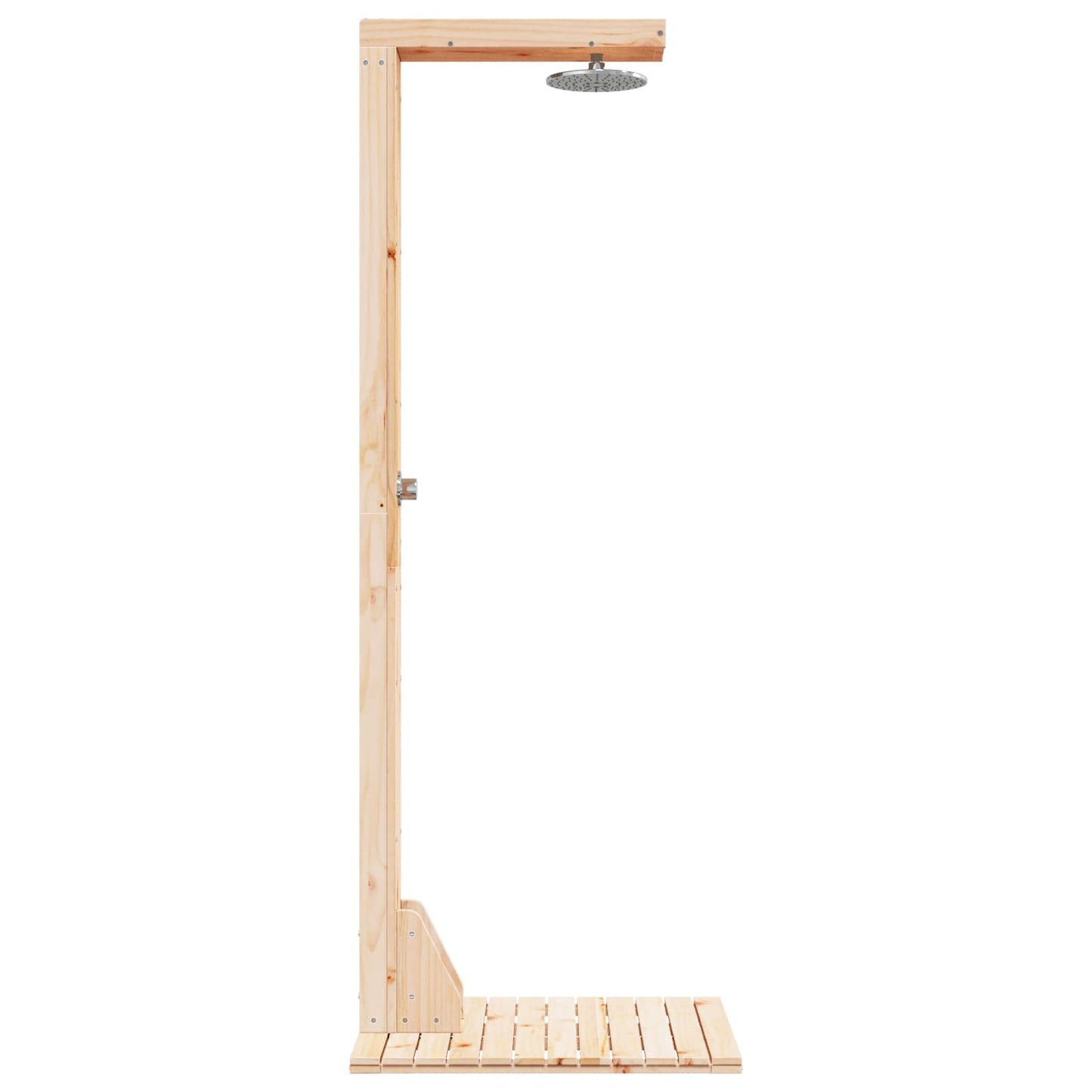 Doccia da esterno 210 cm Legno massello di pino e acciaio inox | homemem39