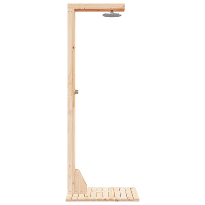 Doccia da esterno 210 cm Legno massello di pino e acciaio inox | homemem39