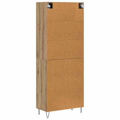Credenza 2 pcs Rovere artigianale Legno ingegnerizzato e vetro | homemem39