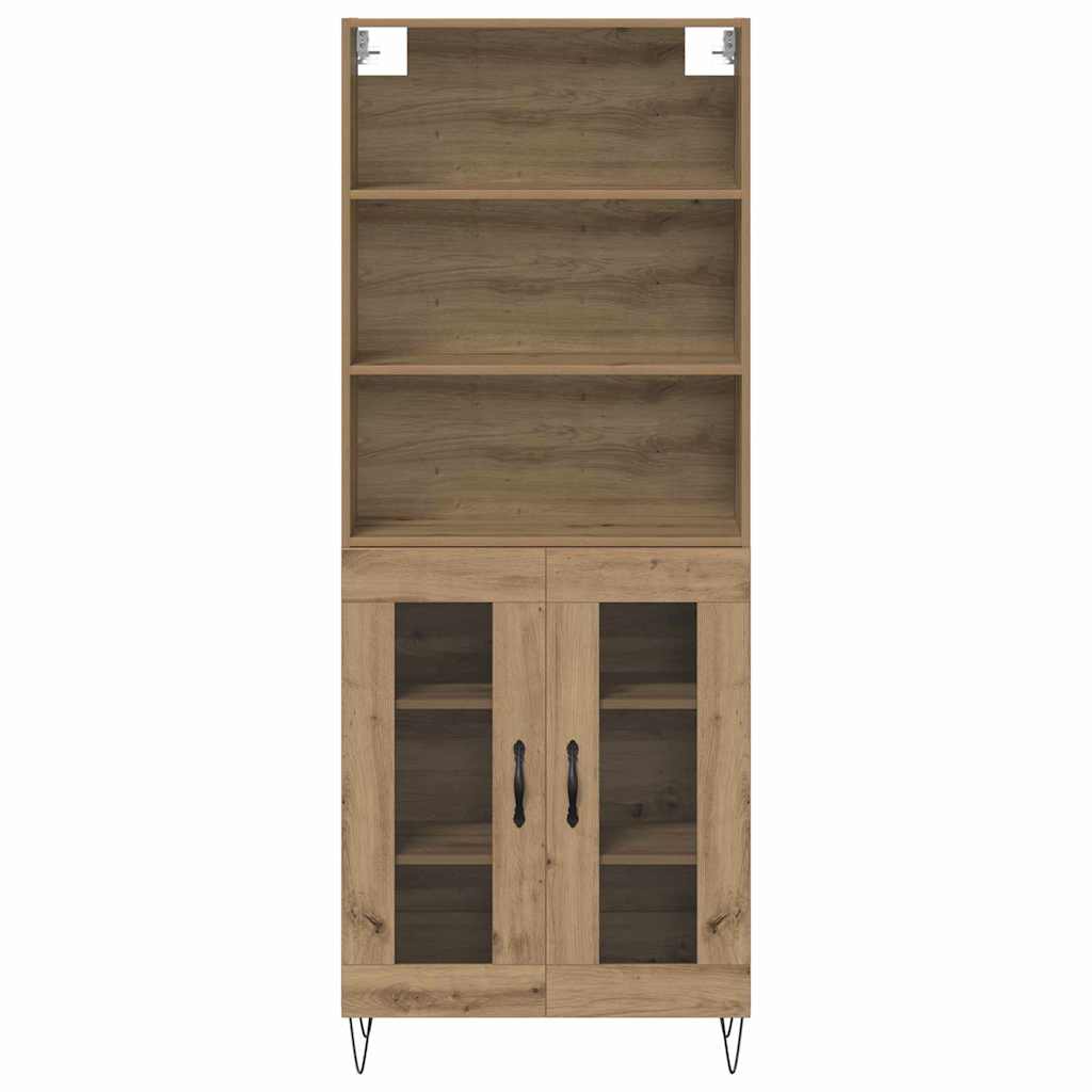 Credenza 2 pcs Rovere artigianale Legno multistrato