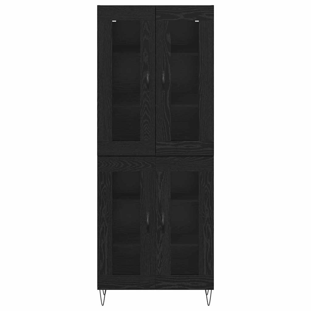 Credenza Rovere Nero 69,5 x 34 x 180 cm Legno multistrato